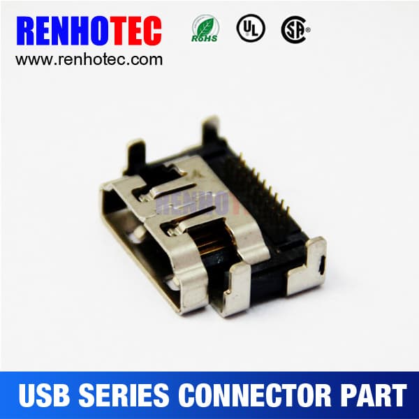 USB 3_1 C Type Right Angle Dip 9pin Female USB Connector